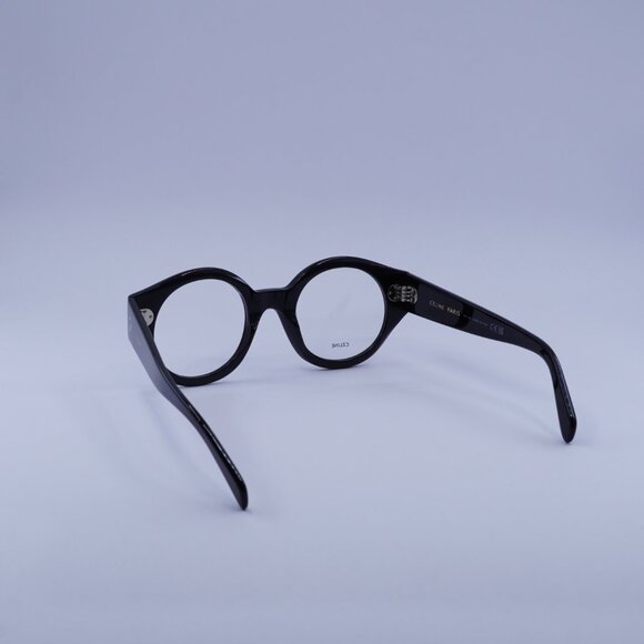 Celine CL50123I 001 Eyeglasses Shiny Black 48mm Round Frame - Picture 5 of 9